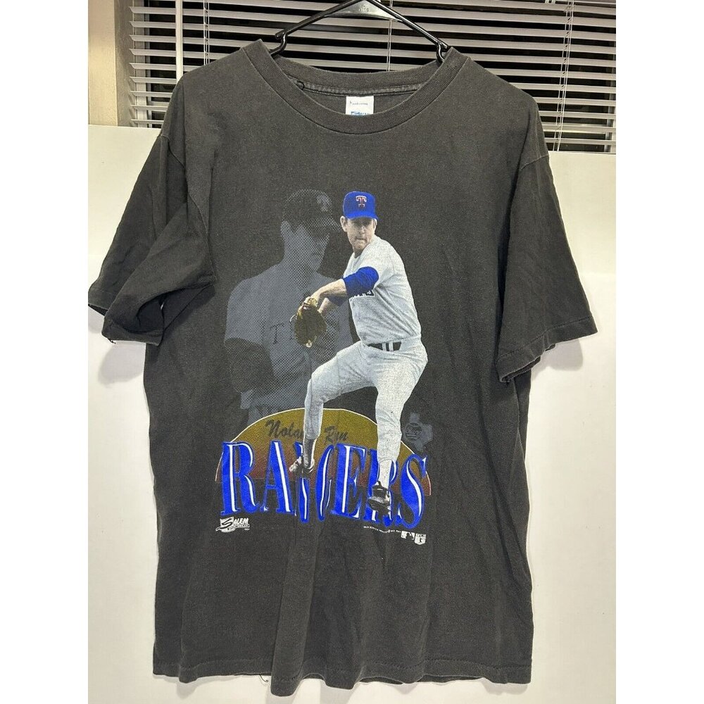 Vintage Nolan Ryan Salem Sportswear T-Shirt 1991 Rangers Single Stitch Large